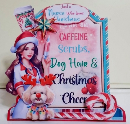 The Nurse that Stole Christmas 4 XL Shaped Card Kit by Pam Stubley