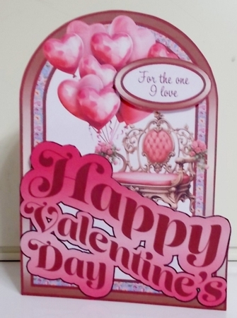 Valentines Love Seat With Balloons Cutaway Arch by Pam Stubley