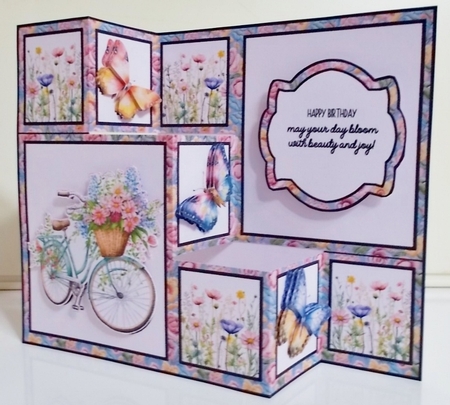 Bicycle and Wildflowers Three Step Card by Pam Stubley