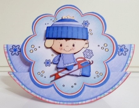 Winter Boy Stepper Rocker Card by Pam Stubley
