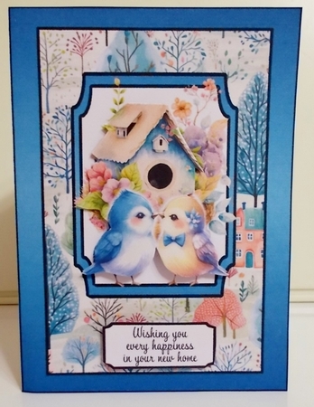 Love Birds New Home Double Concertina Card by Pam Stubley