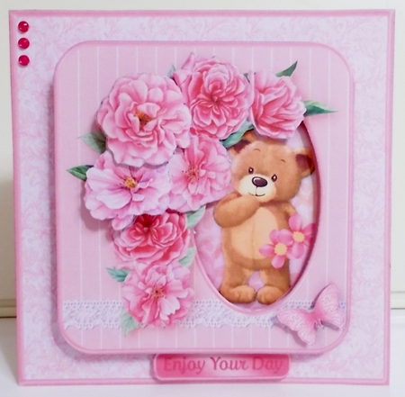 Flowers from Teddy - Layered Frame Card Mini Kit by Pam Stubley
