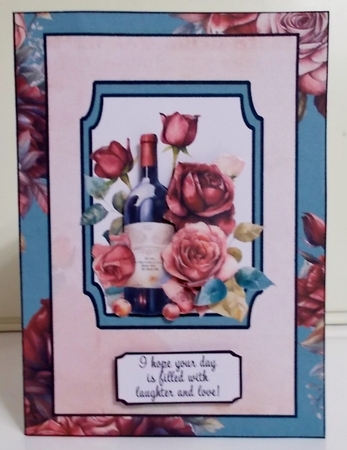 Wine and Roses Birthday Double Concertina Card by Pam Stubley