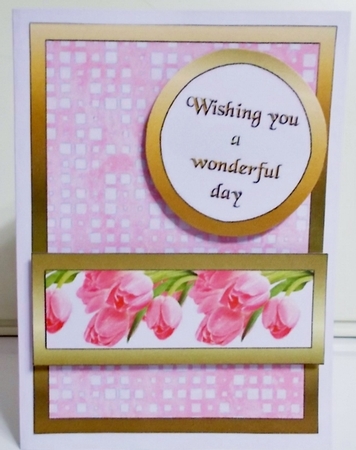 Diagonal pop-out Pink Tulips by Pam Stubley