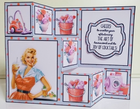 Cocktails and Cleaning Three Step Card by Pam Stubley