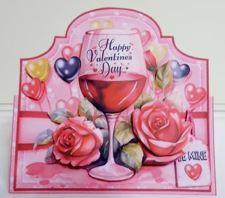 Wine Glass Valentine Card Kit by Pam Stubley