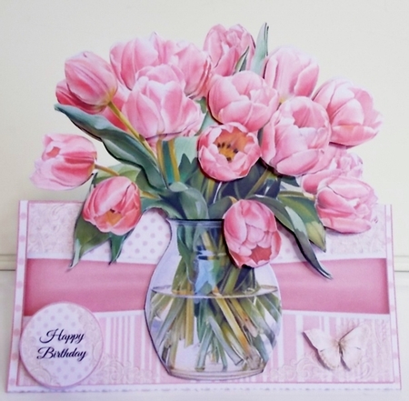 Tulips Vase Tent Card Kit by Pam Stubley