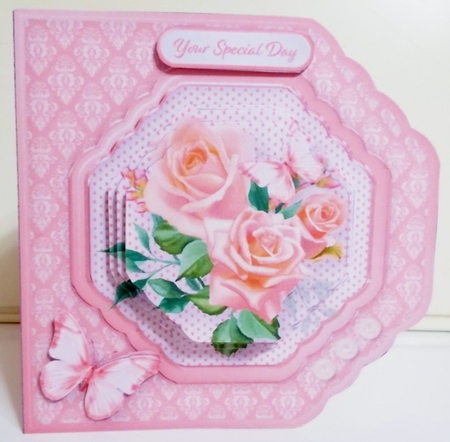 Blush Roses - Cut Corners Card Mini Kit by Pam Stubley