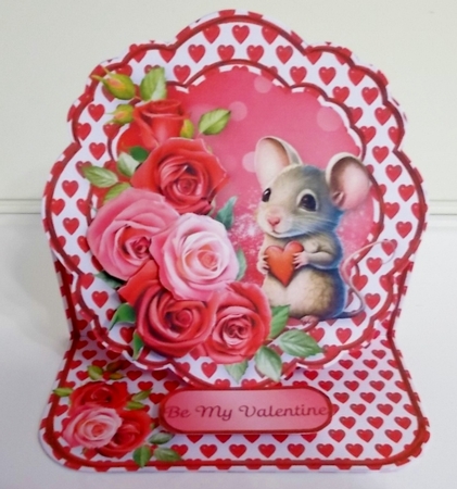 Romantic Mouse - Shaped Easel Card Mini Kit by Pam Stubley