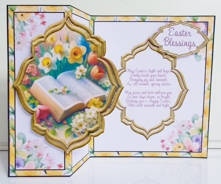 Floral Bible with Daffodils Fancy Frame Foldback by Pam Stubley