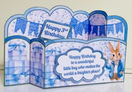 Blue Birthday Bunny Wiper Card by Pam Stubley