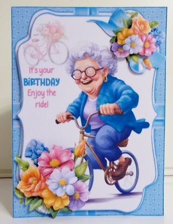 5x7 Golden oldies enjoy the ride ladies, choice of four mini kit  by Pam Stubley