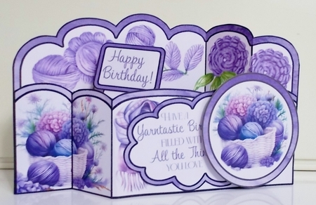 Lavender Knitted Birthday Wiper Card by Pam Stubley