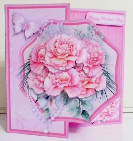 Pink Carnations - Offset Octagon Card Mini Kit by Pam Stubley