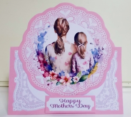 Daughter & Mother Mothers Day 7 x 7 Shaped Card by Pam Stubley