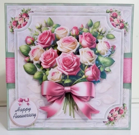 Heart Of Roses Card Front Kit-6 by Pam Stubley