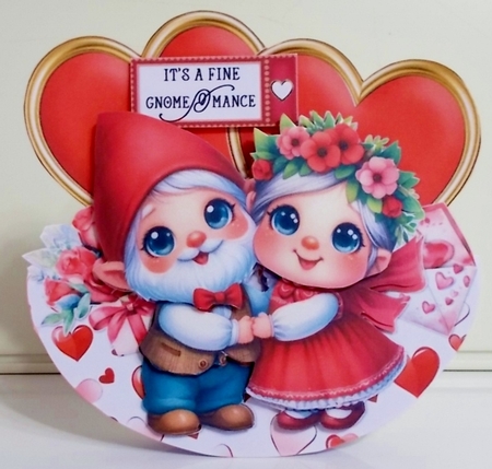 Be Mine Gnome-intine 1 XL Rocker Card  by Pam Stubley