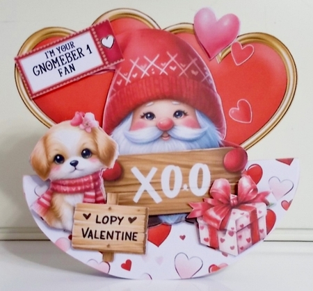 Be Mine Gnome-intine 2 XL Rocker Card  by Pam Stubley