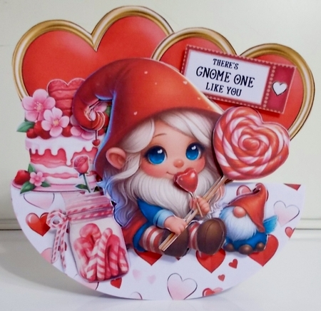 Be Mine Gnome-intine 5 XL Rocker Card  by Pam Stubley
