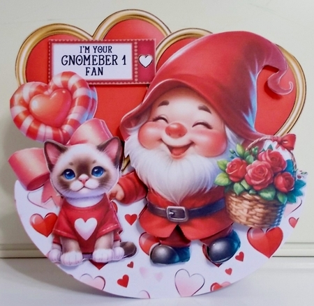 Be Mine Gnome-intine 6 XL Rocker Card  by Pam Stubley