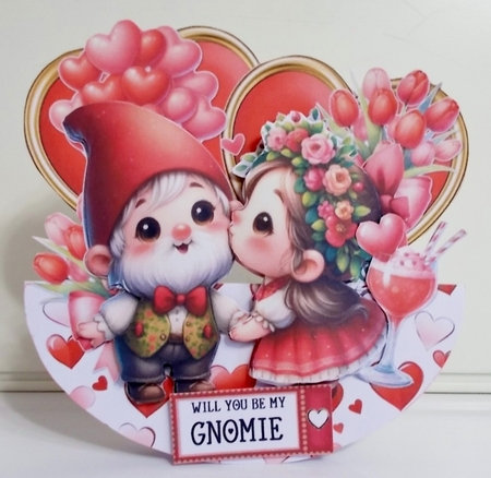 Be Mine Gnome-intine 7 XL Rocker Card  by Pam Stubley