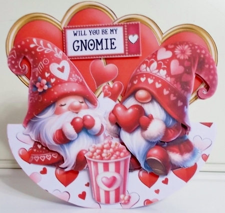 Be Mine Gnome-intine 8 XL Rocker Card  by Pam Stubley