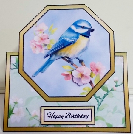 Tent card Bird & blossom by Pam Stubley