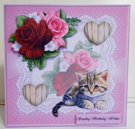  Romantic Roses & Cute Kitten Mini Kit by Pam Stubley