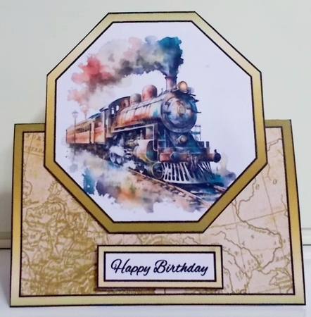 Tent card Steam Train by Pam Stubley
