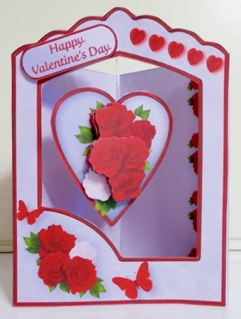 Red Roses - Heart Pendant Card Mini Kit by Pam Stubley