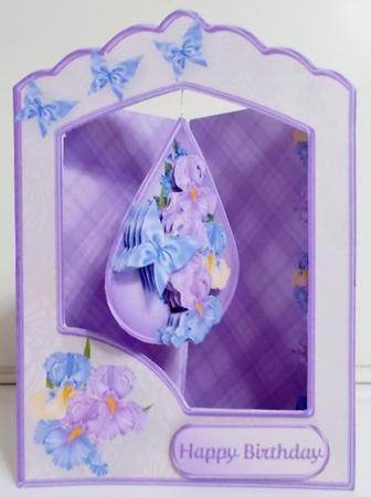 Silky Irises - Teardrop Pendant Card Mini Kit by Pam Stubley