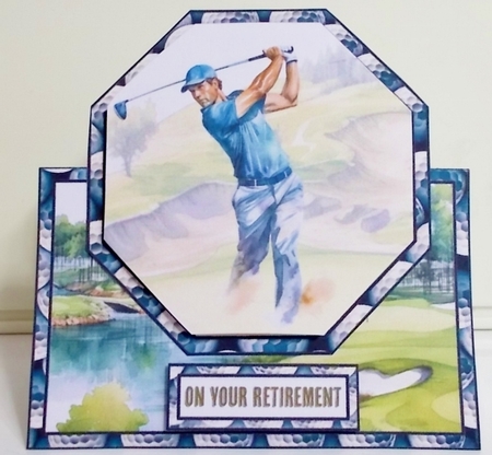 Golfing Adventure Octagon Tent Card by Pam Stubley
