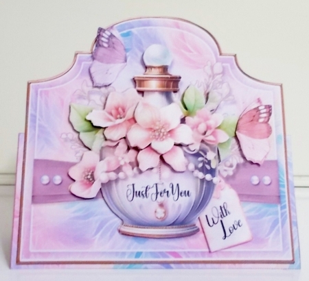 Floral Perfume Bottle Tent Card-2 by Pam Stubley