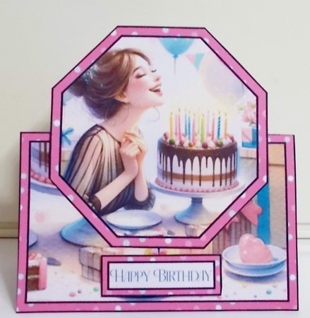 Birthday Surprise Octagon Tent Card by Pam Stubley