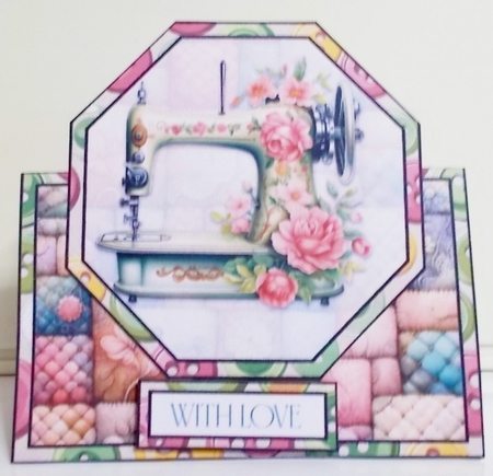 Sew Much Love Octagon Tent Card by Pam Stubley