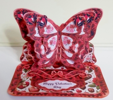 Valentine Chocolates & Roses Butterfly Easel Card by Pam Stubley