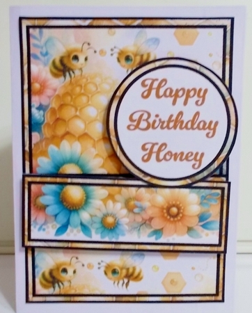 Hap-bee Birthday Honey Diagonal Popout Card by Pam Stubley