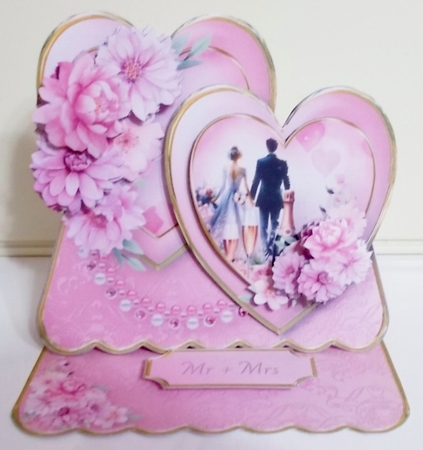 Wedding Celebration - Double Hearts Easel Card Mini Kit by Pam Stubley