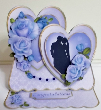 Your Wedding Day - Double Hearts Easel Card Mini Kit by Pam Stubley