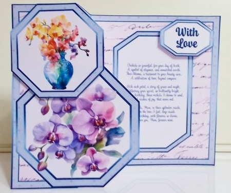Orchids for Mum Offset Octagon Foldback by Pam Stubley