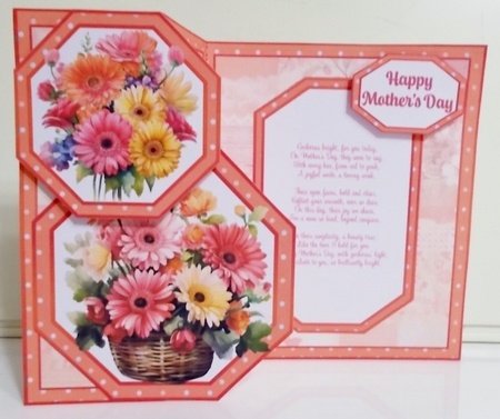 Gerberas for Mum Offset Octagon Foldback by Pam Stubley