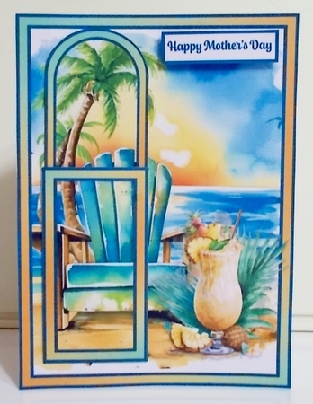 Cocktail on the Beach Mothers Day Bookmark Card by Pam Stubley