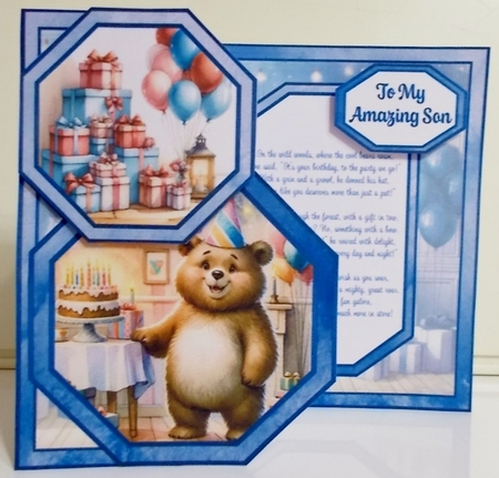 I Could Bearly Wait Offset Octagon by Pam Stubley