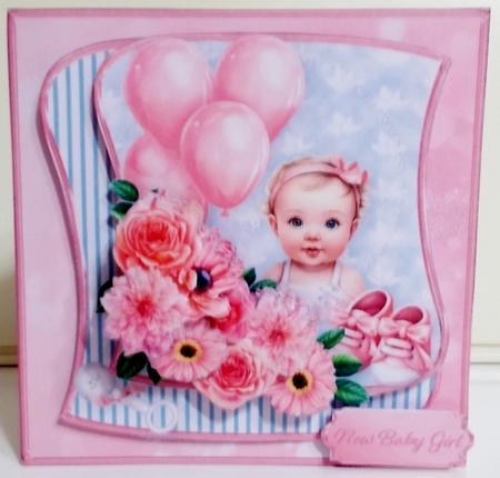 Welcome, Baby Girl - Decoupage Card Mini Kit by Pam Stubley