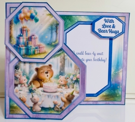 A Beary Big Birthday Wish Offset Octagon by Pam Stubley