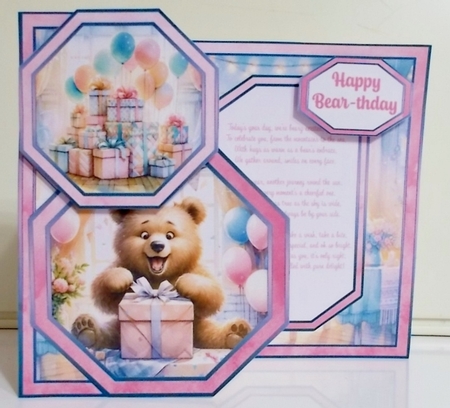 Beary Excited About Your Birthday Offset Octagon by Pam Stubley