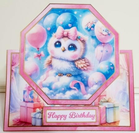 Hope Your Day is a Hoot! Octagon Tent Card by Pam Stubley
