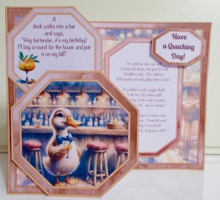 Funny Duck Offset Octagon Card by Pam Stubley