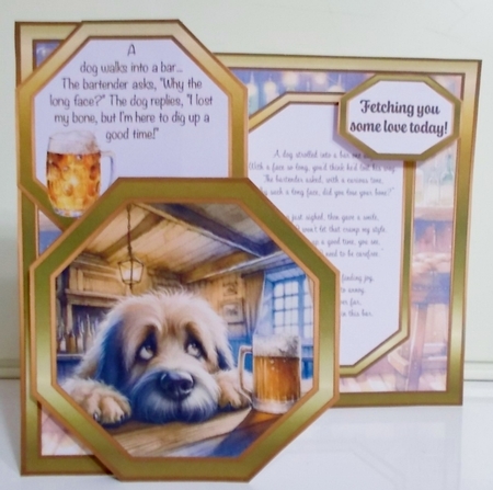 Funny Dog Offset Octagon Card by Pam Stubley