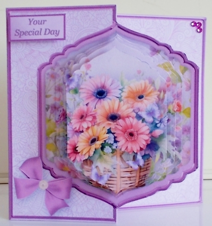 Basket of Gerberas - Offset Front Card Mini Kit by Pam Stubley